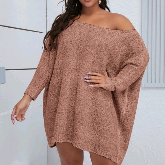 Dusty pink oversize soft sweater 1X - Picture 2 of 3
